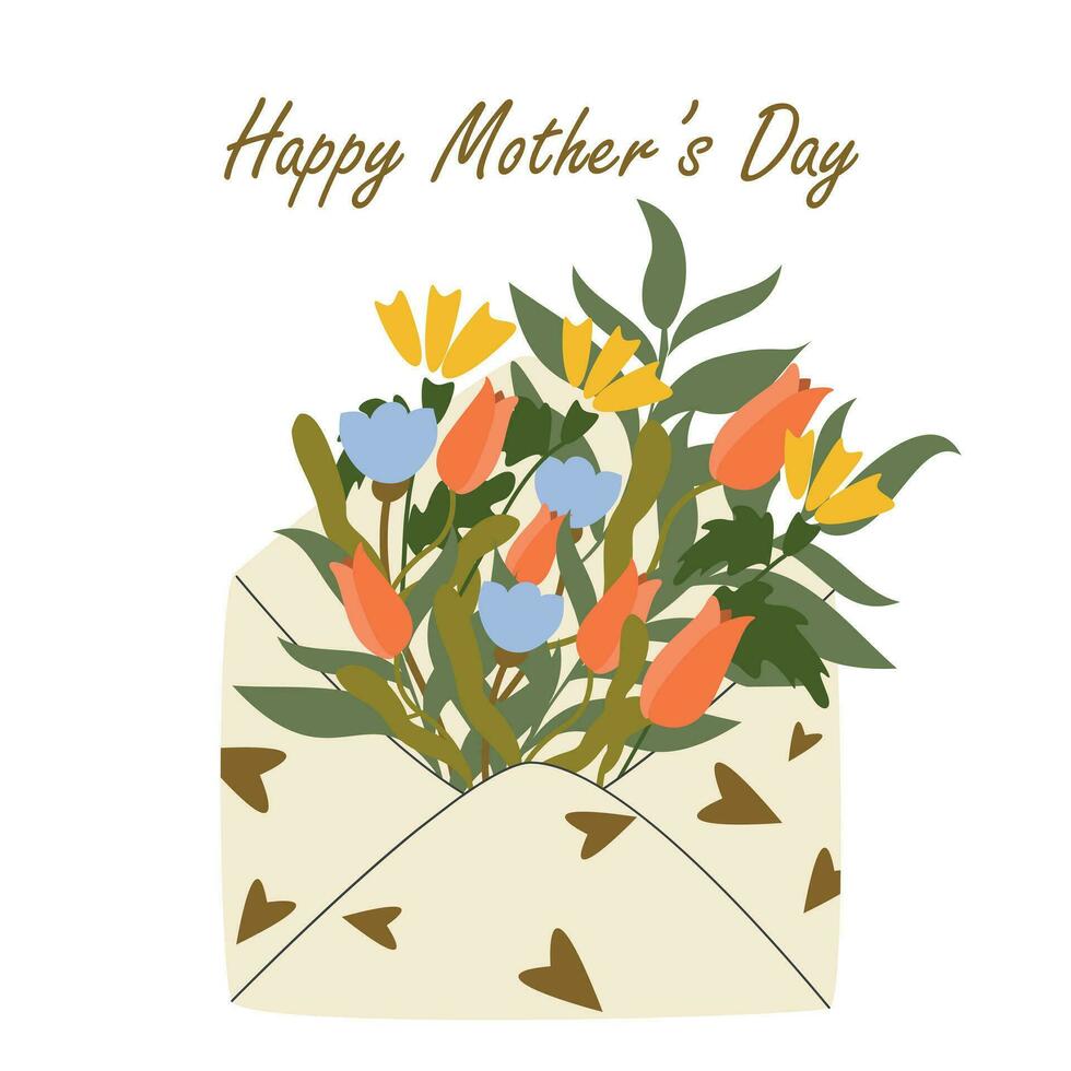 Happy Mothers day greeting card. Design element for card, poster, banner, and other use vector