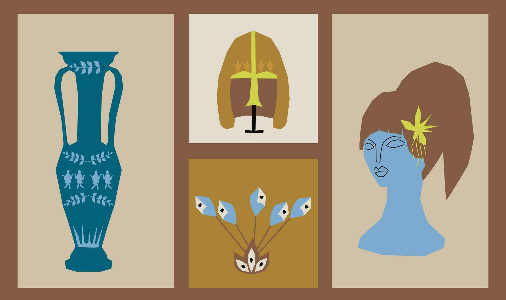Set of abstract posters. Wall arts vector