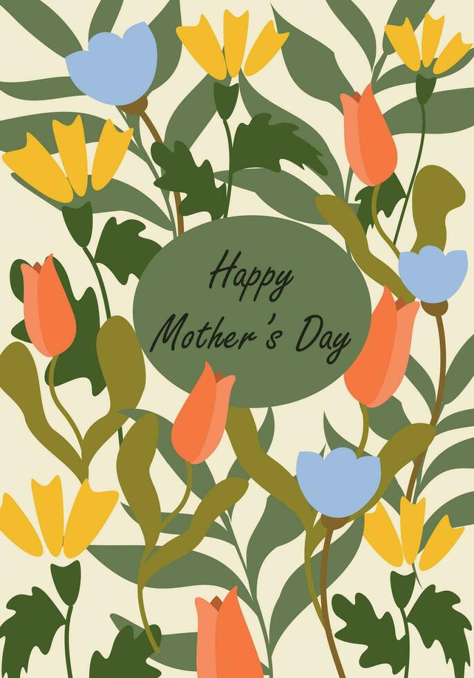 Happy Mothers day greeting card. Design element for card, poster, banner, and other use vector