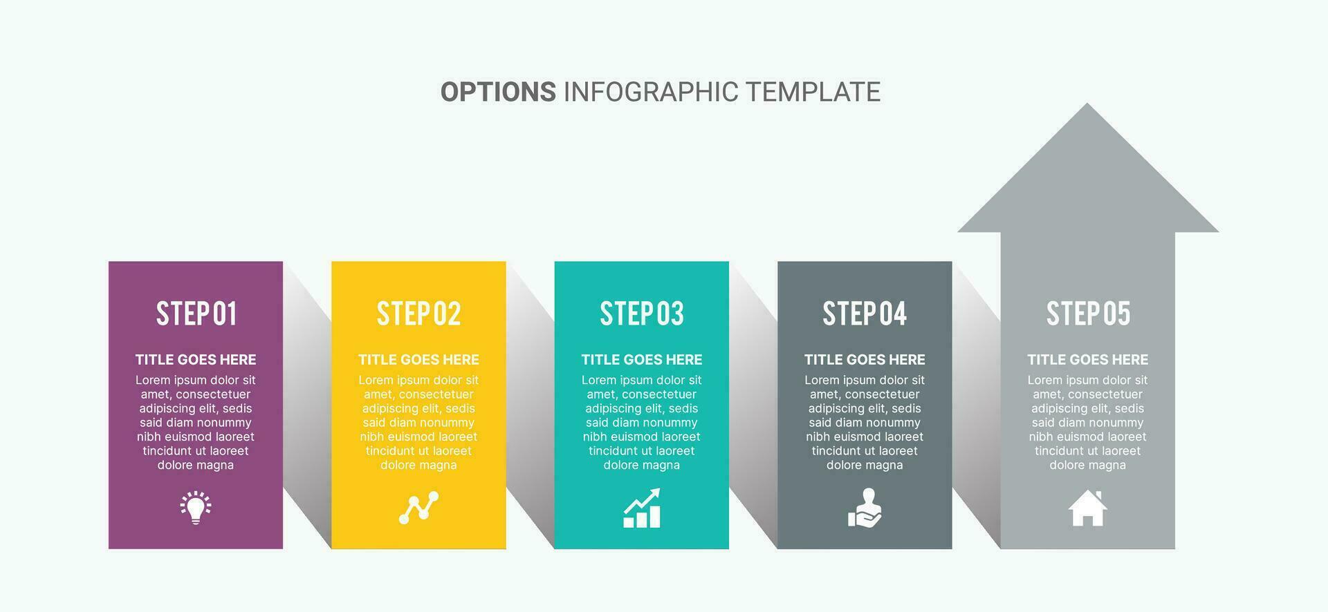 Five Process Steps Arrow Business Infographic Template vector