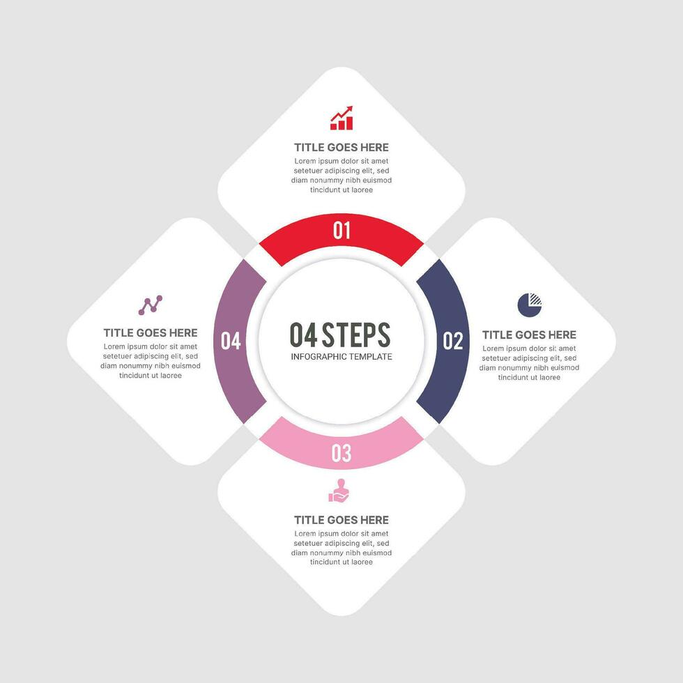 4 Options Steps Infographic Template Design vector