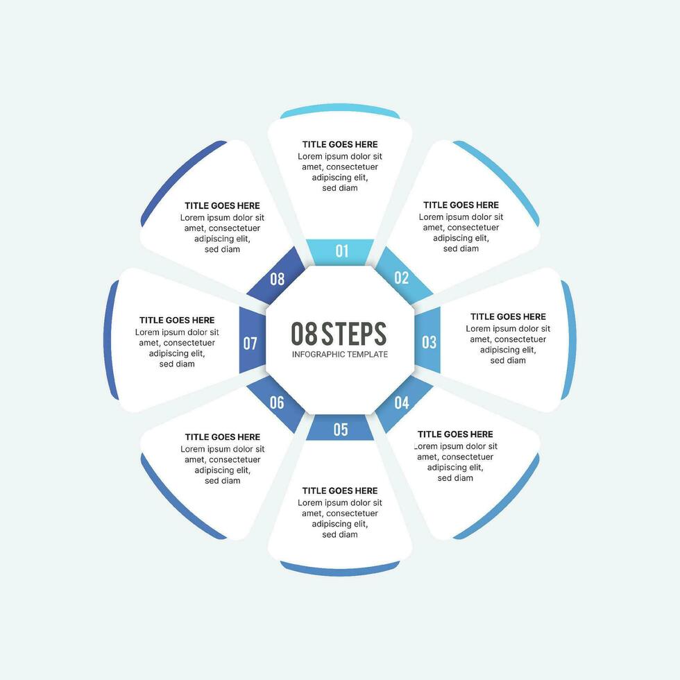 Eight Steps Options Cycle Round Infographic Template vector