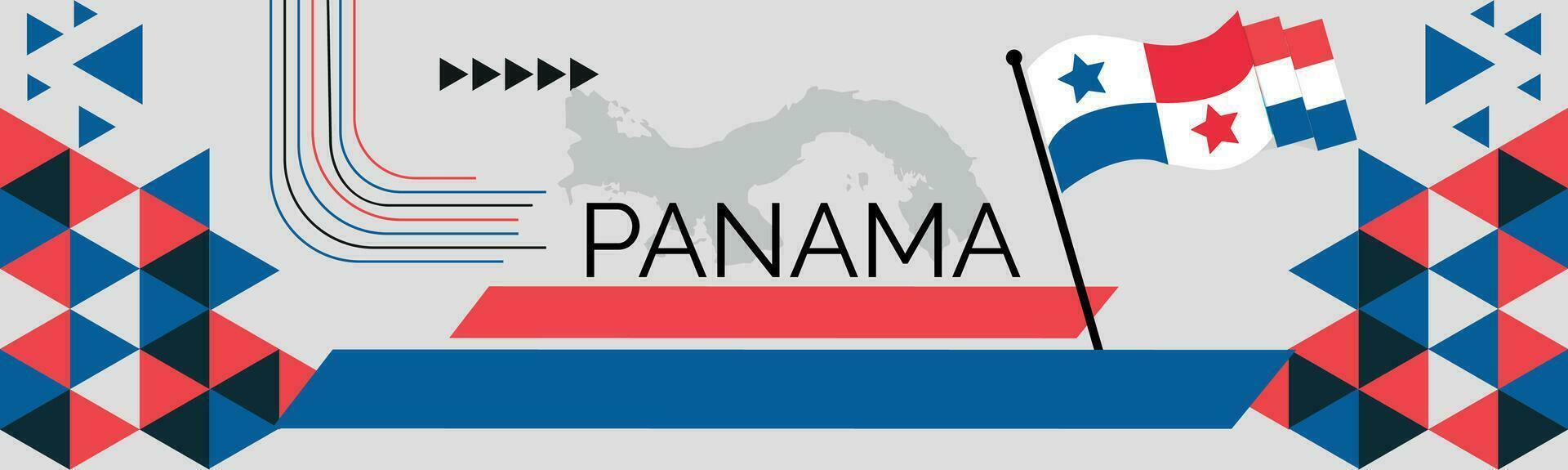 Panamá mapa y elevado puños nacional día o independencia día diseño para Panamá celebracion. moderno retro diseño con resumen iconos vector ilustración.