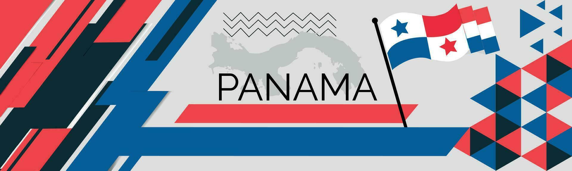 Panamá mapa y elevado puños nacional día o independencia día diseño para Panamá celebracion. moderno retro diseño con resumen iconos vector ilustración.