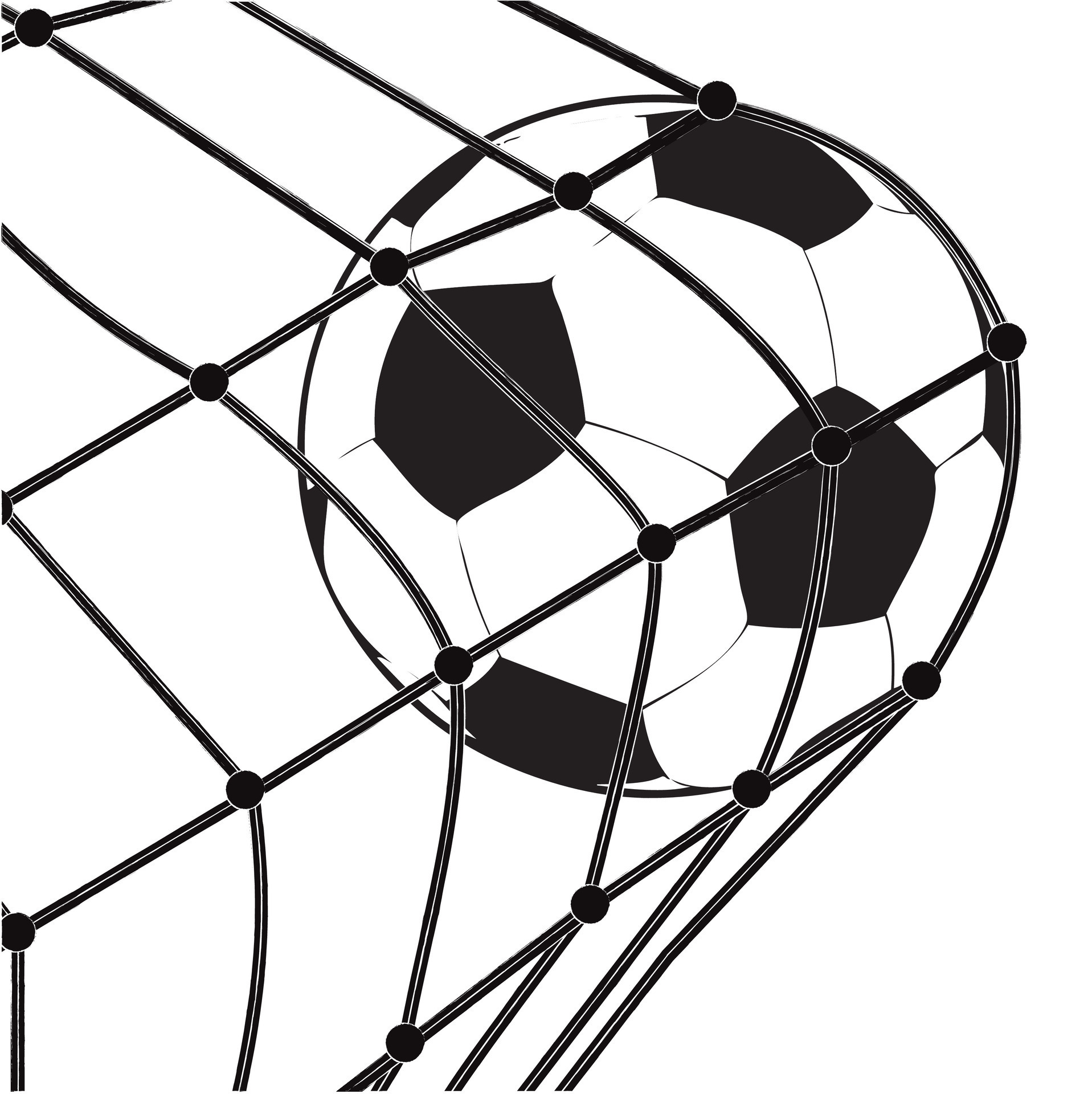 Football soccer ball in the net icon vector illustration. Football goal