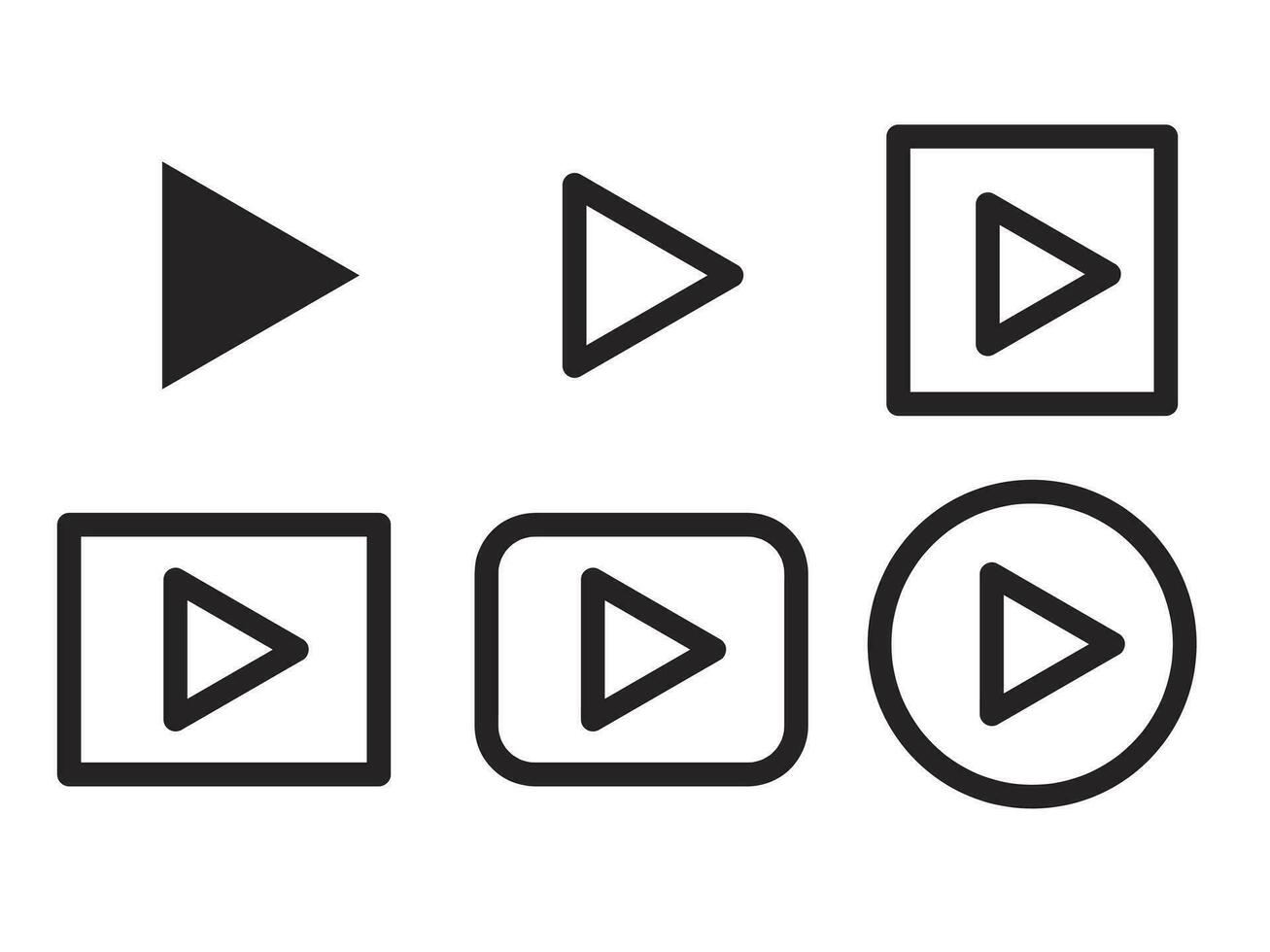 Set of button video player icon sign vector