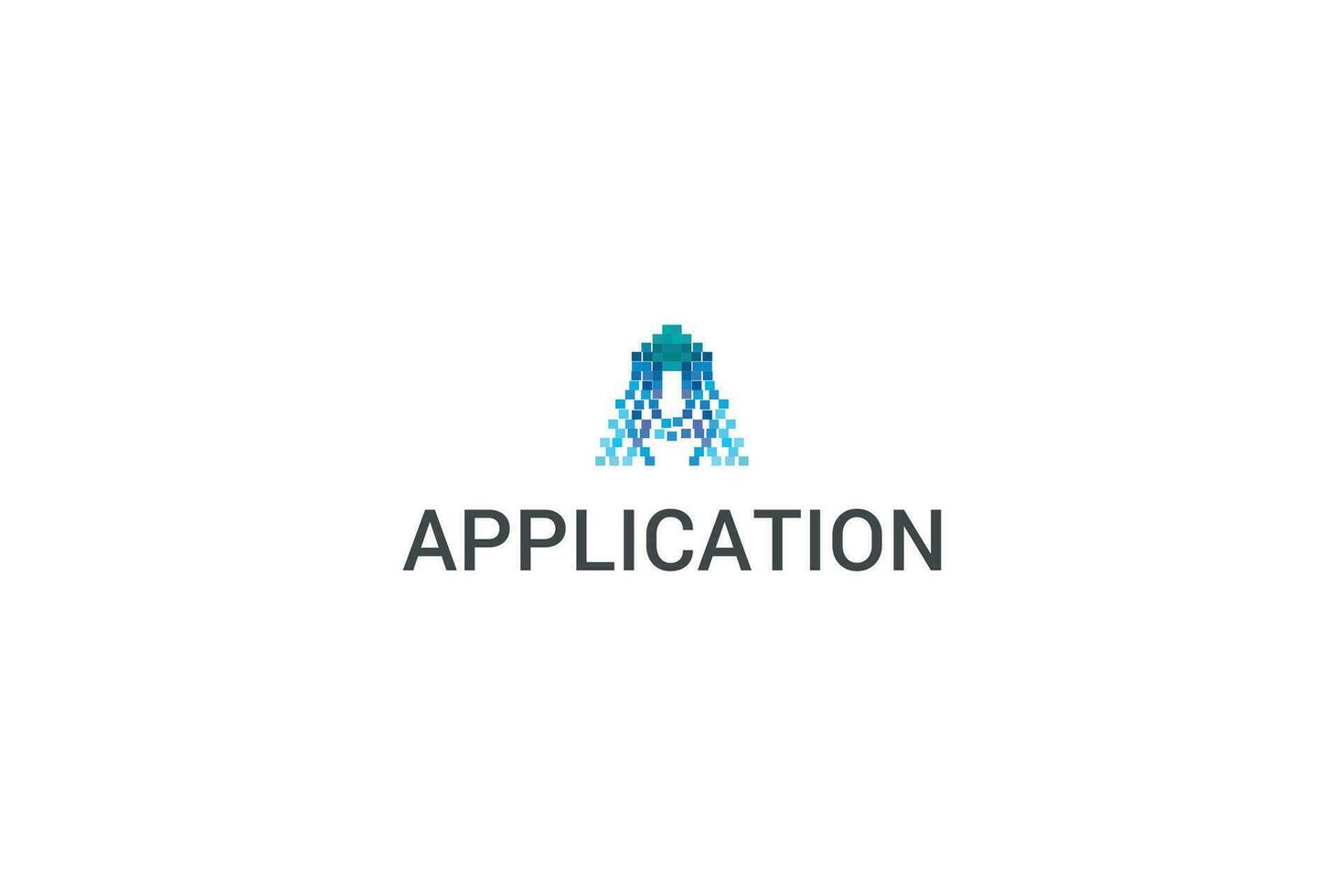 Letter A Pixel distortion technological data security business logo vector