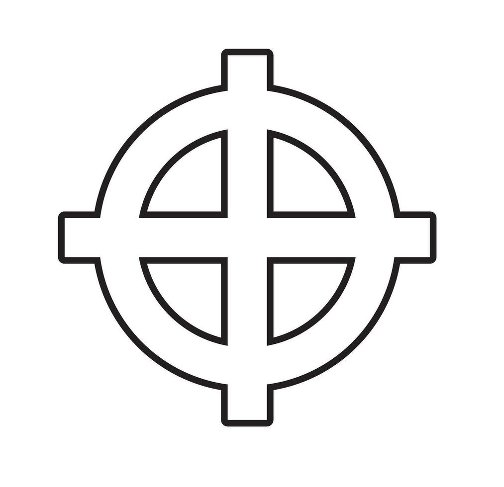 Solar cross icon vector illustration on white background. Sun cross, wheel cross is a solar symbol. Found in the symbolism of prehistoric cultures.