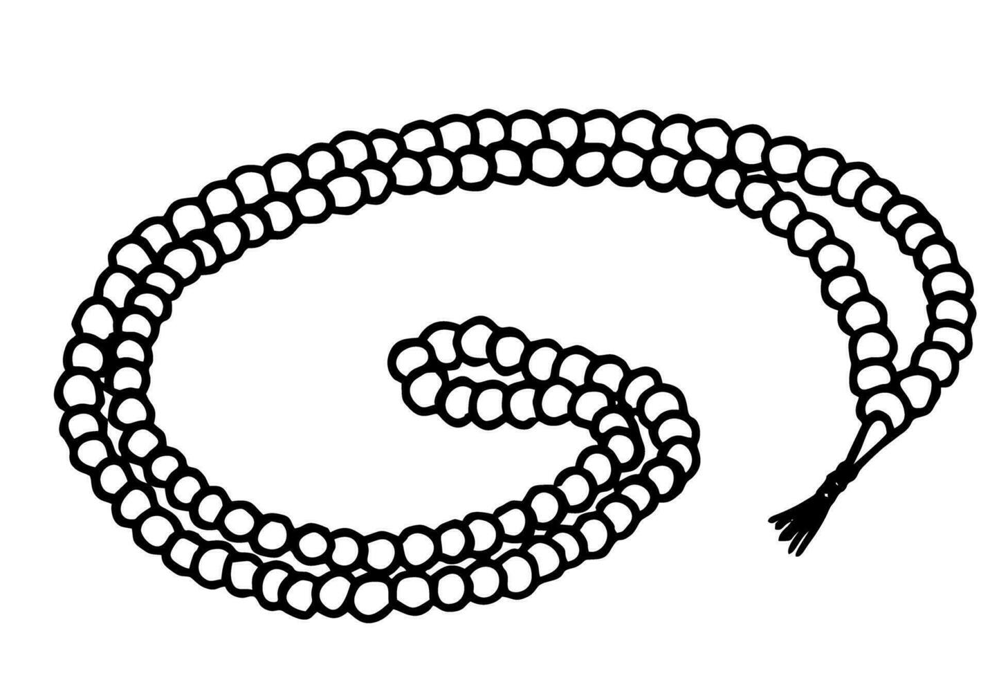 Prayer beads illustration. Rosary religious accessories. Islamic sketch for the month of Ramadan, Eid and Eid Al-Adha.Vector illustration. vector