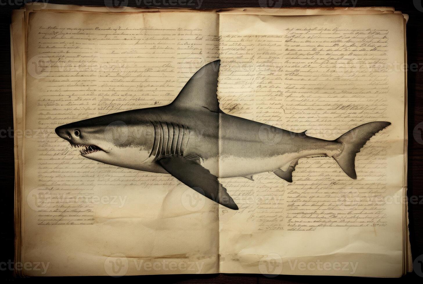 Shark book draw. Generate Ai photo