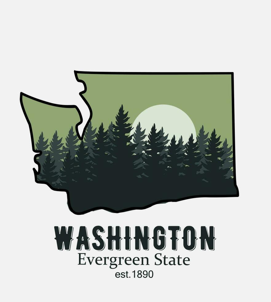 vector de Washington bosque Perfecto para imprimir, camiseta diseño, etc