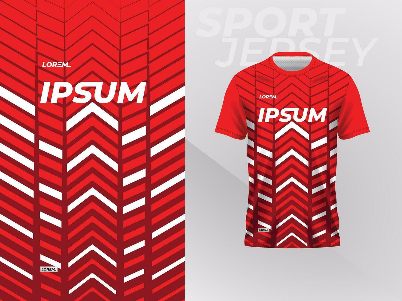 red jersey sport mockup template for soccer, football, racing, gaming, motocross, cycling, and running vector