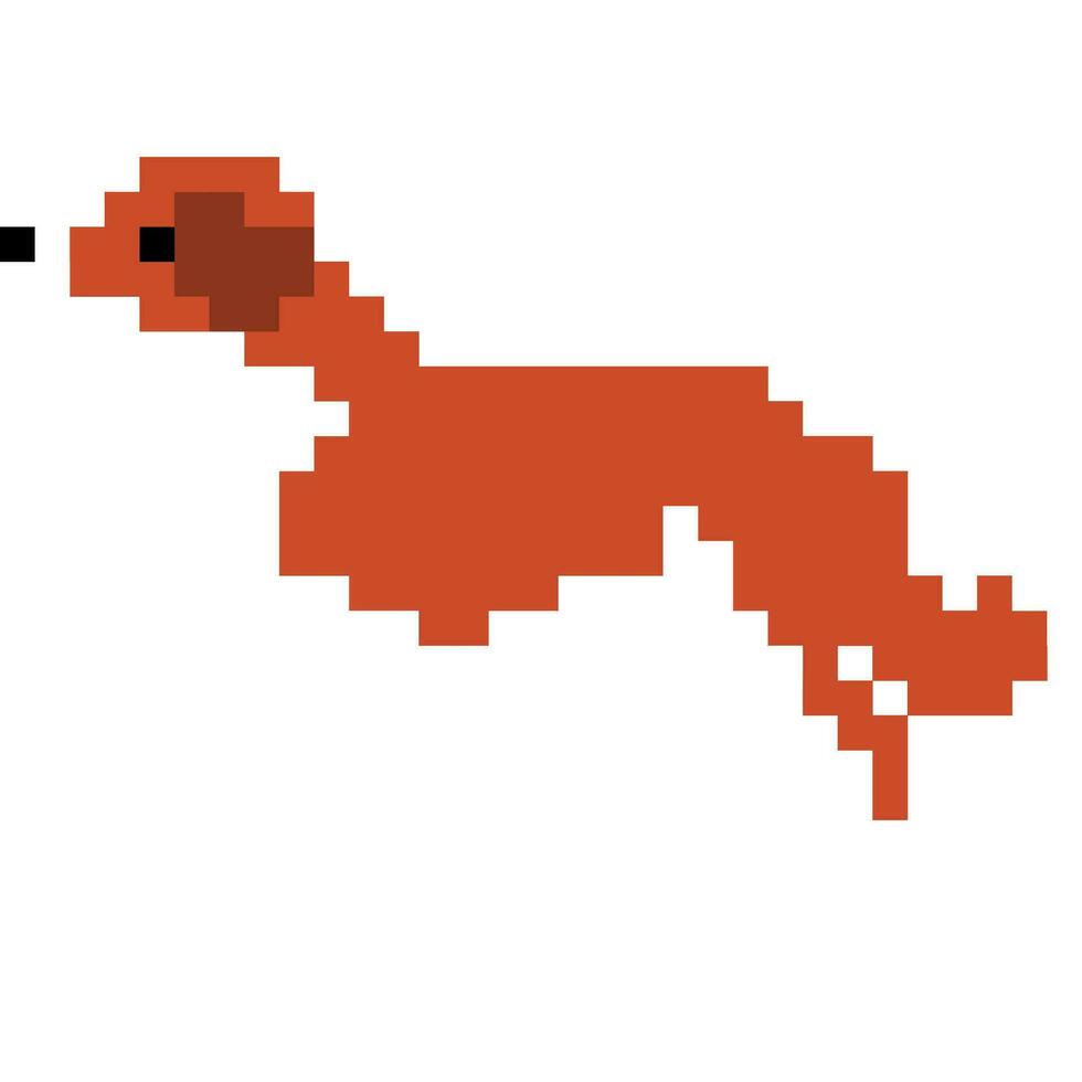 Dog cartoon icon in pixel style. vector