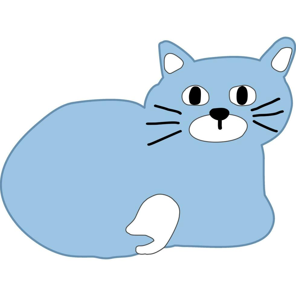 cat cartoon in icon style vector