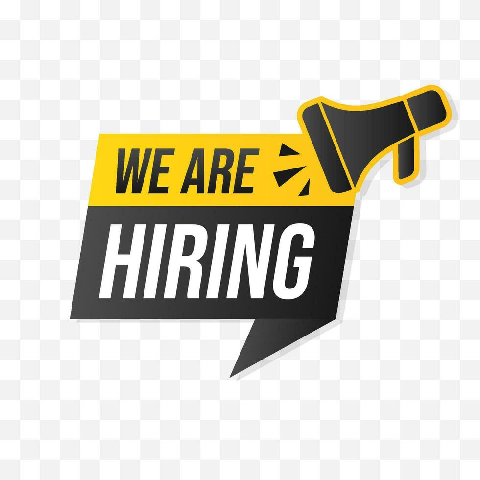 isolated we are hiring sign vector. suitable for paper sticker and recruitment services vector