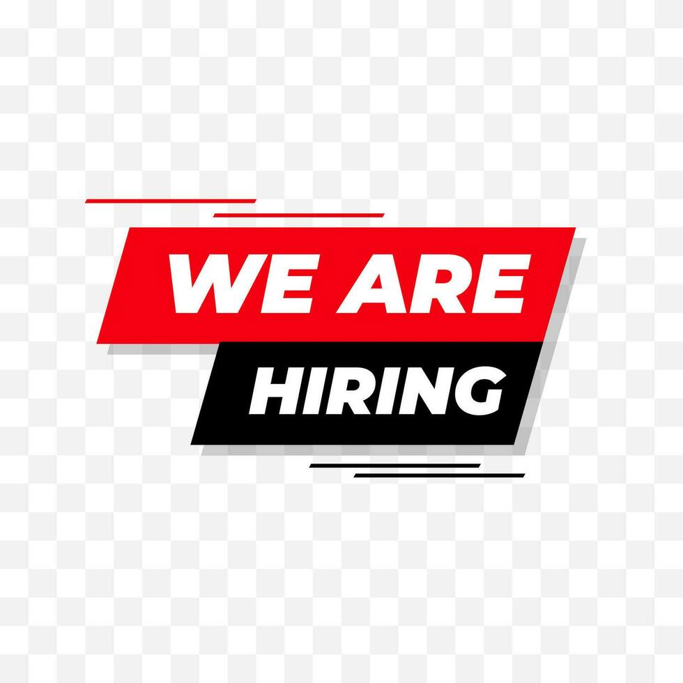 isolated we are hiring sign vector. suitable for paper sticker and recruitment services vector