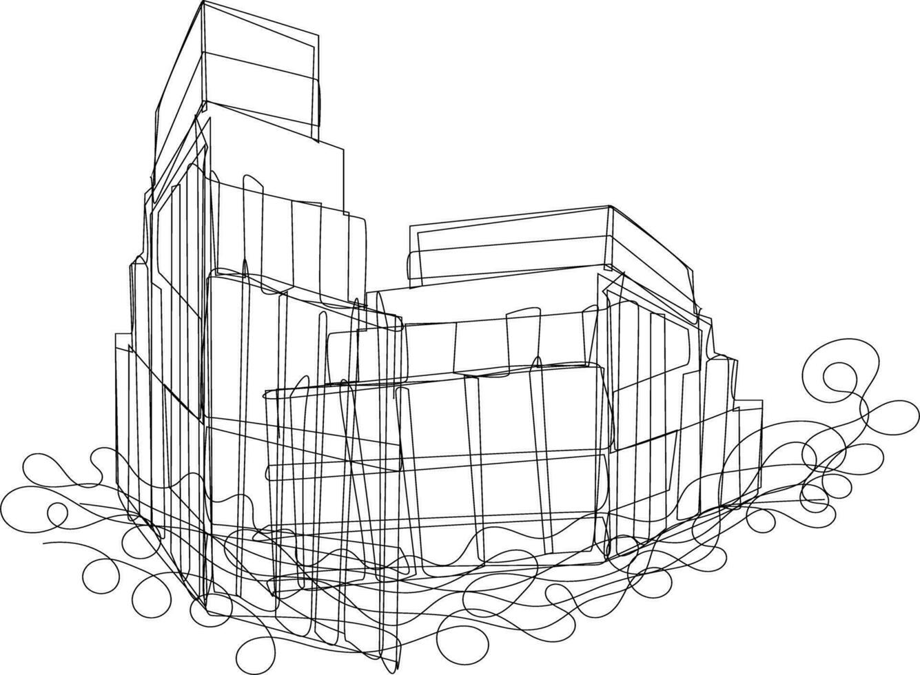 illustration of a office buildings vector