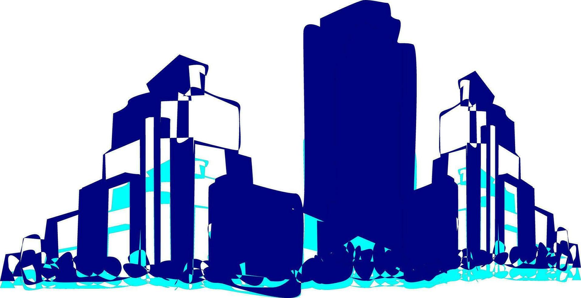 black and white city skyline vector