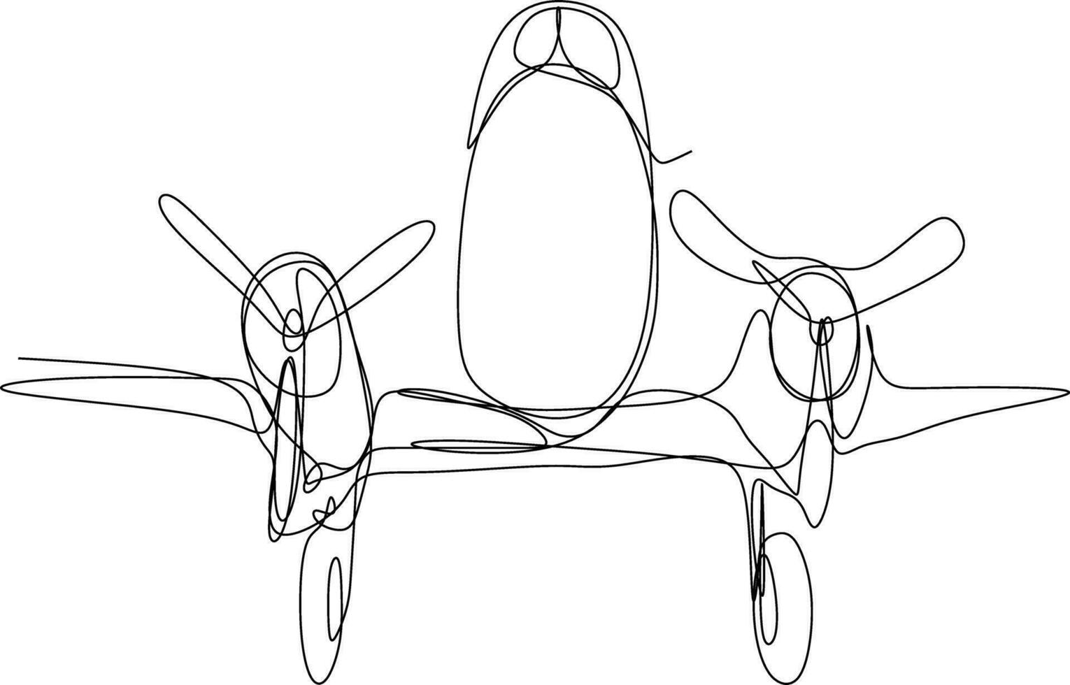 One line art. continues line art. illustration of a airplane vector