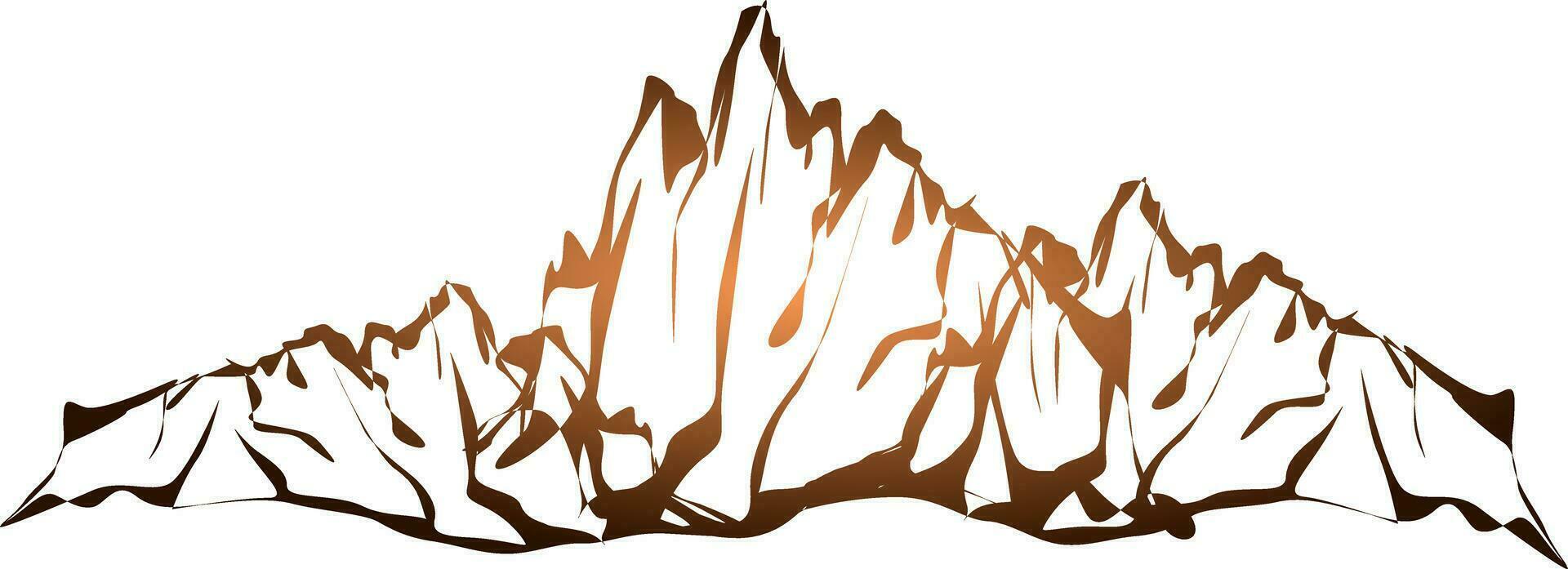 Drawing skecth of the mountain vector