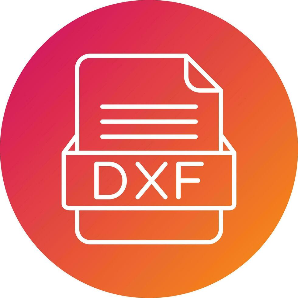 DXF File Format Vector Icon