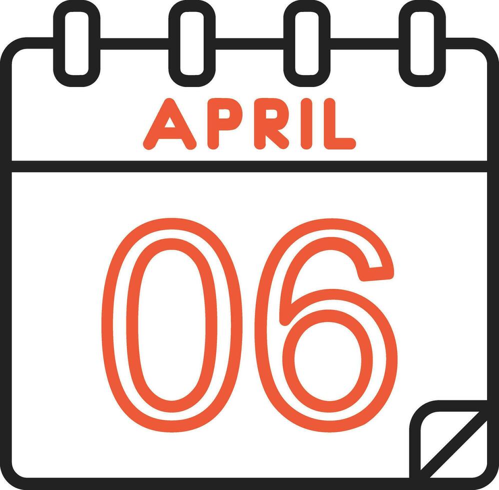 6 April Vector Icon