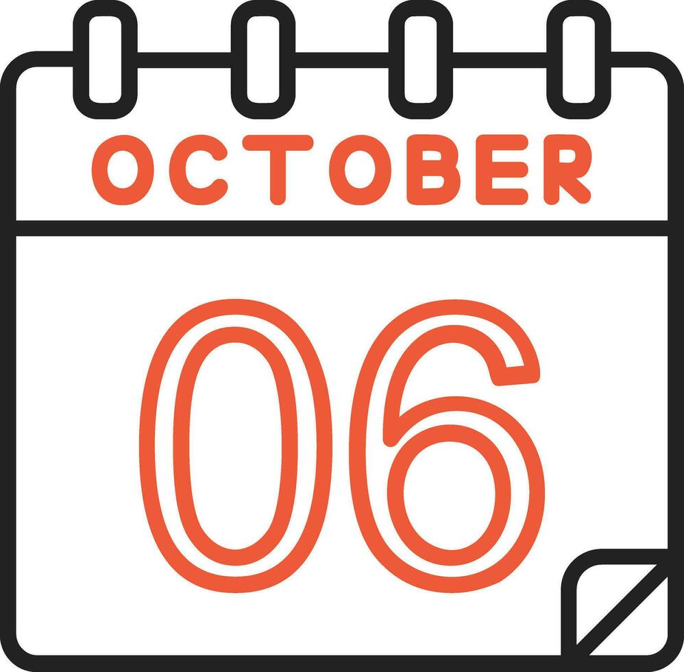 6 October Vector Icon