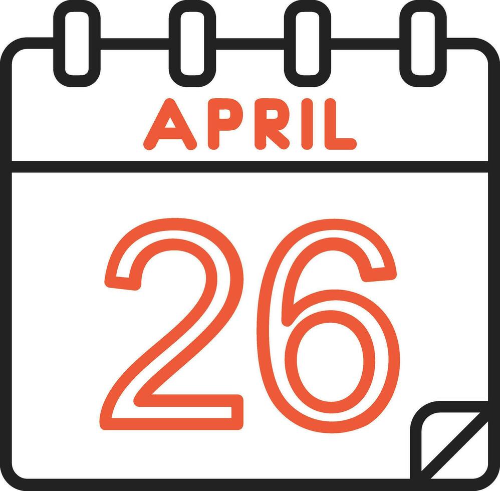 26 April Vector Icon