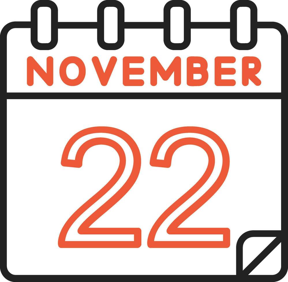 22 noviembre vector icono