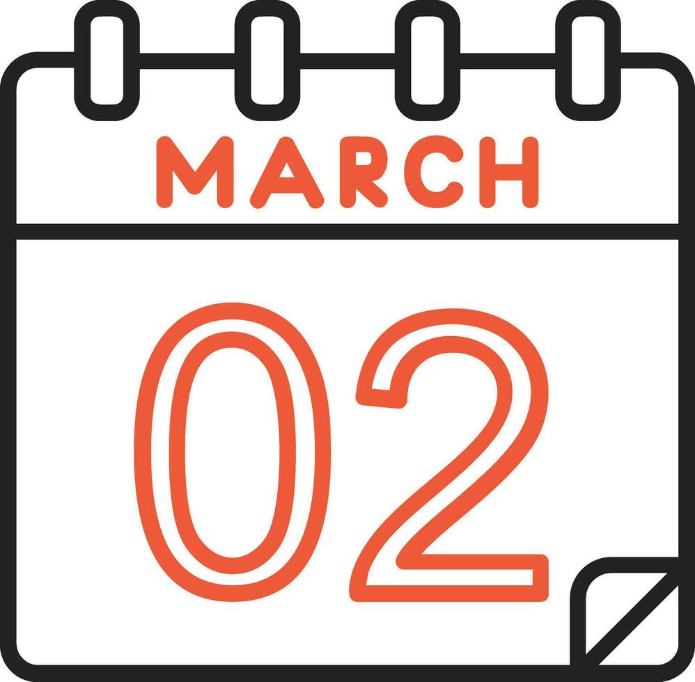 2 March Vector Icon