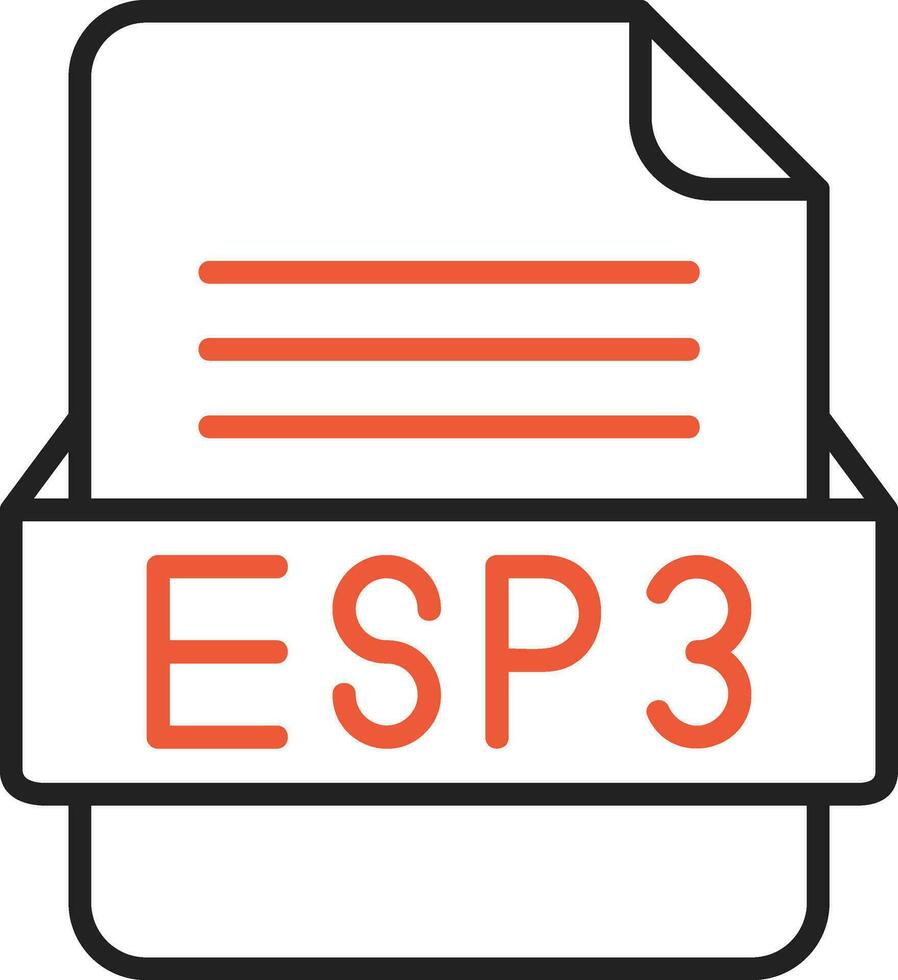 ESP3 File Format Vector Icon