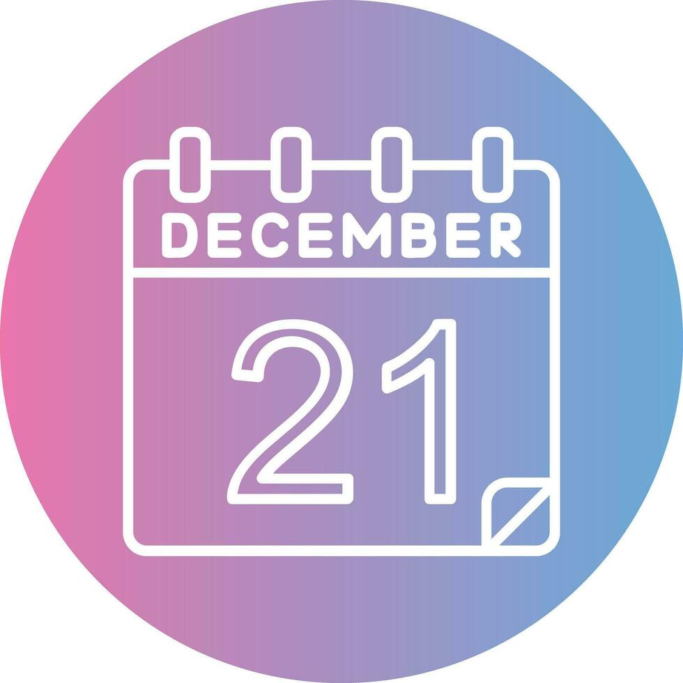 21 diciembre vector icono