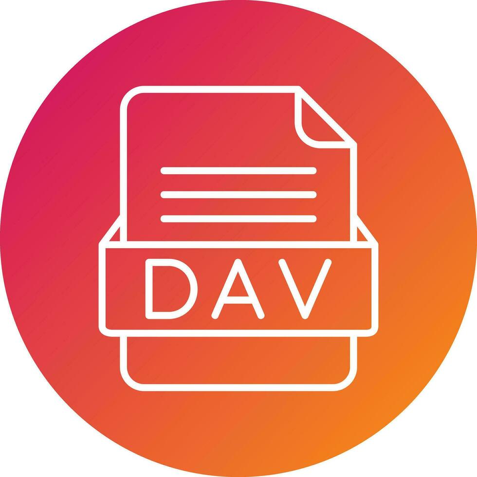 DAV File Format Vector Icon