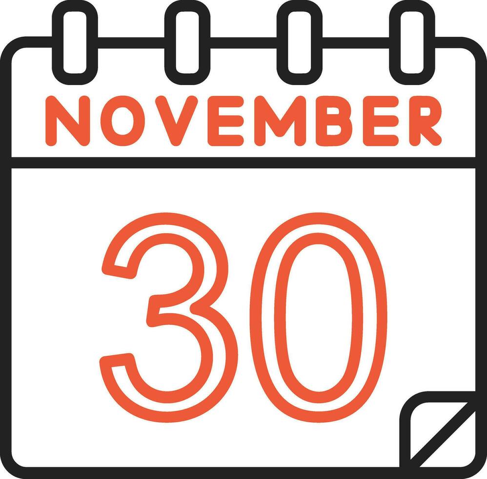 30 noviembre vector icono