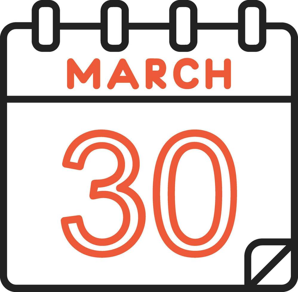 30 March Vector Icon