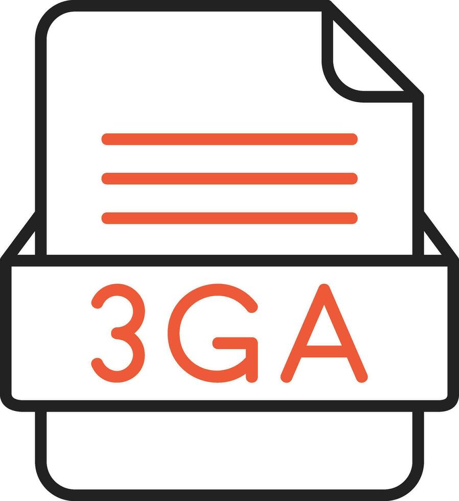 3GA File Format Vector Icon