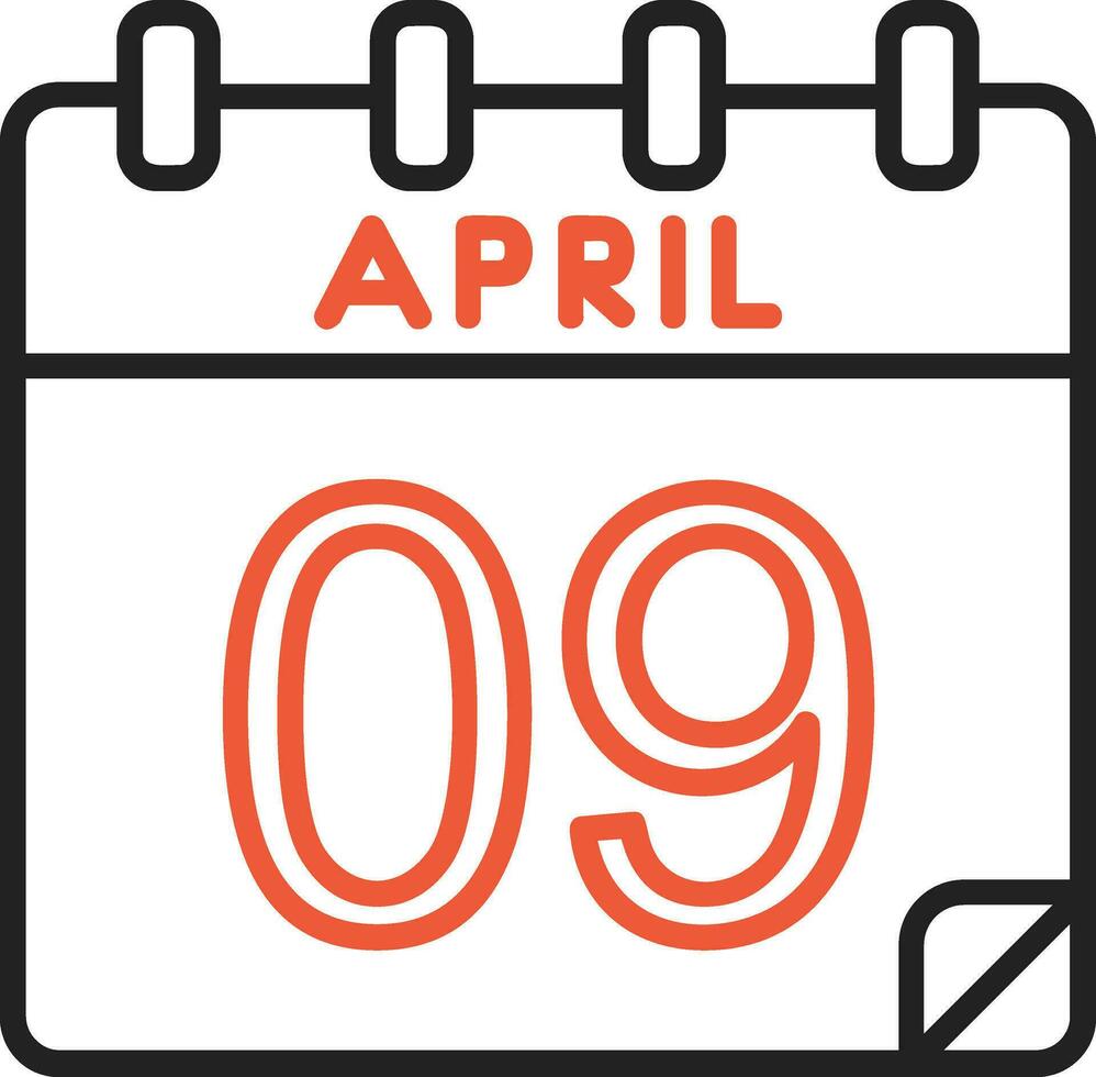 9 April Vector Icon