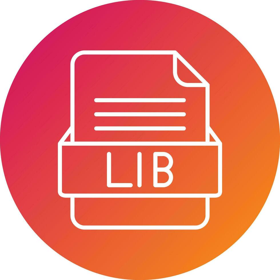 LIB File Format Vector Icon