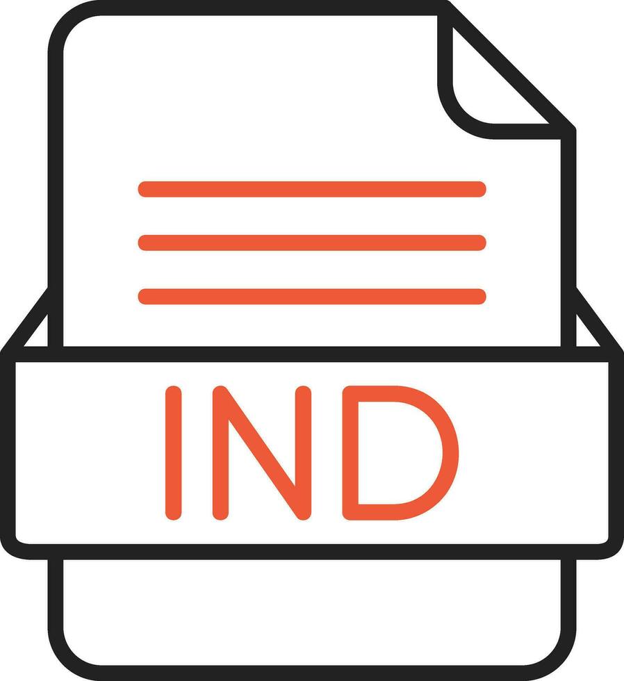 IND File Format Vector Icon