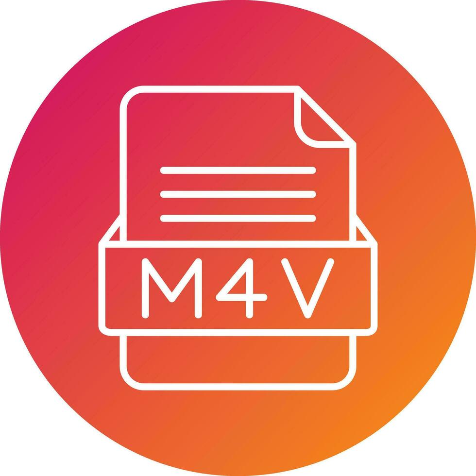 M4V File Format Vector Icon