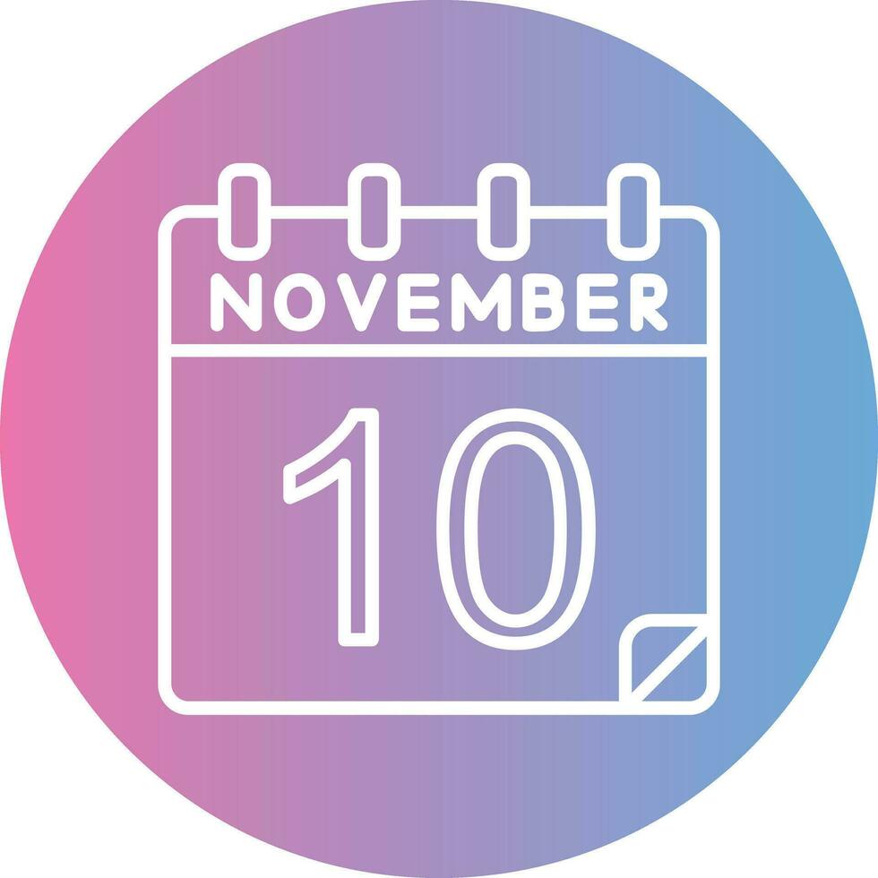 10 noviembre vector icono