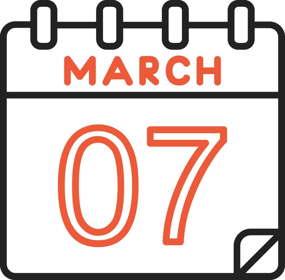 7 7 marzo vector icono