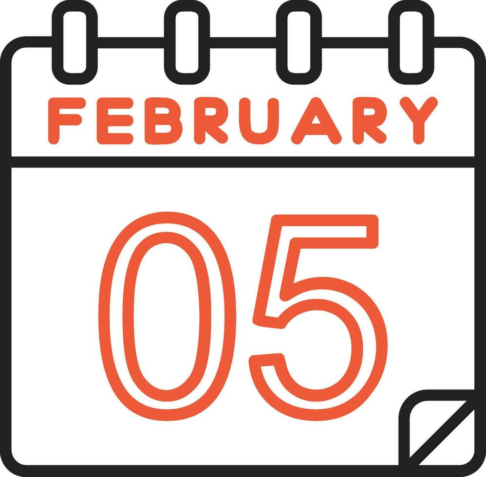 5 February Vector Icon