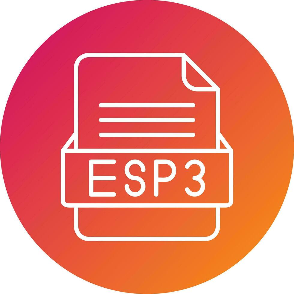 ESP3 File Format Vector Icon