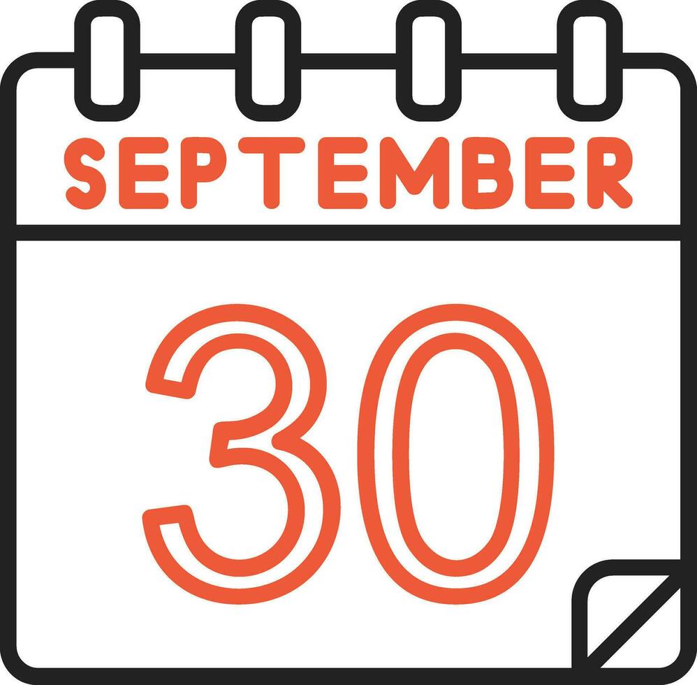 30 September Vector Icon