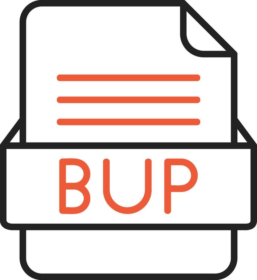 BUP File Format Vector Icon