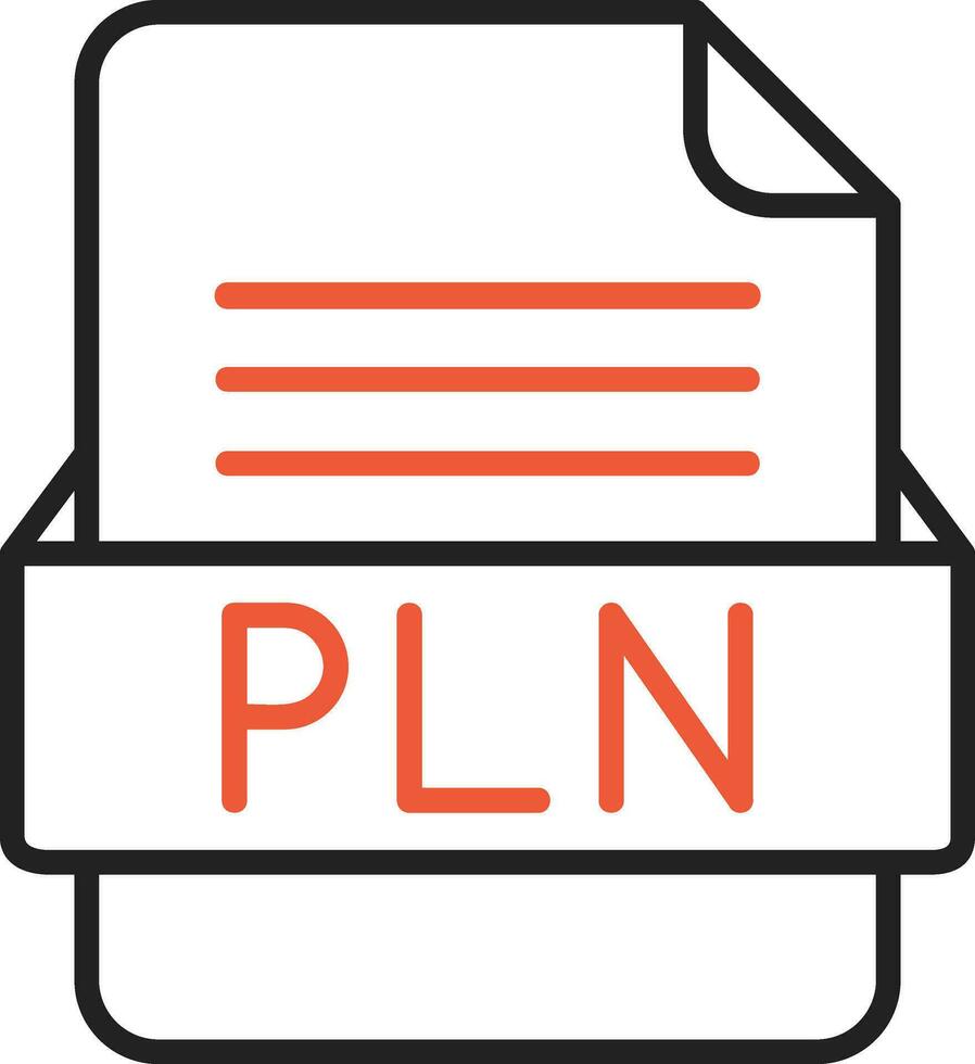 PLN File Format Vector Icon