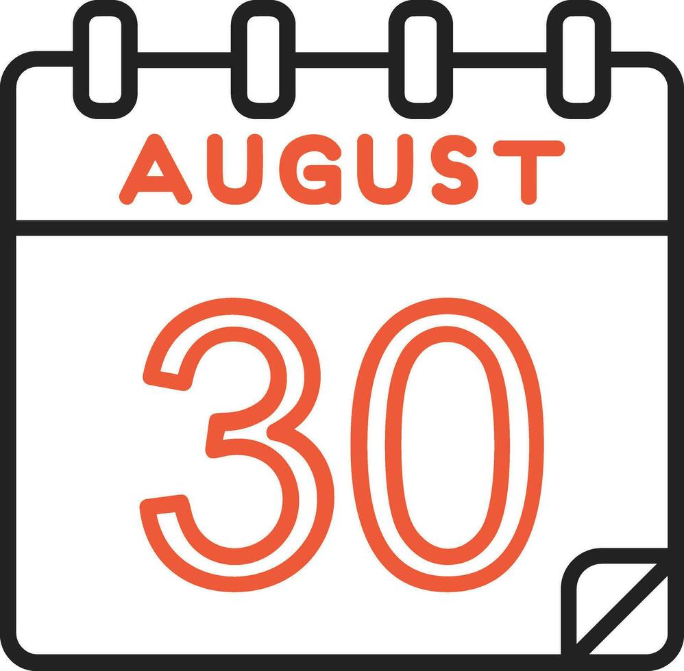 30 August Vector Icon