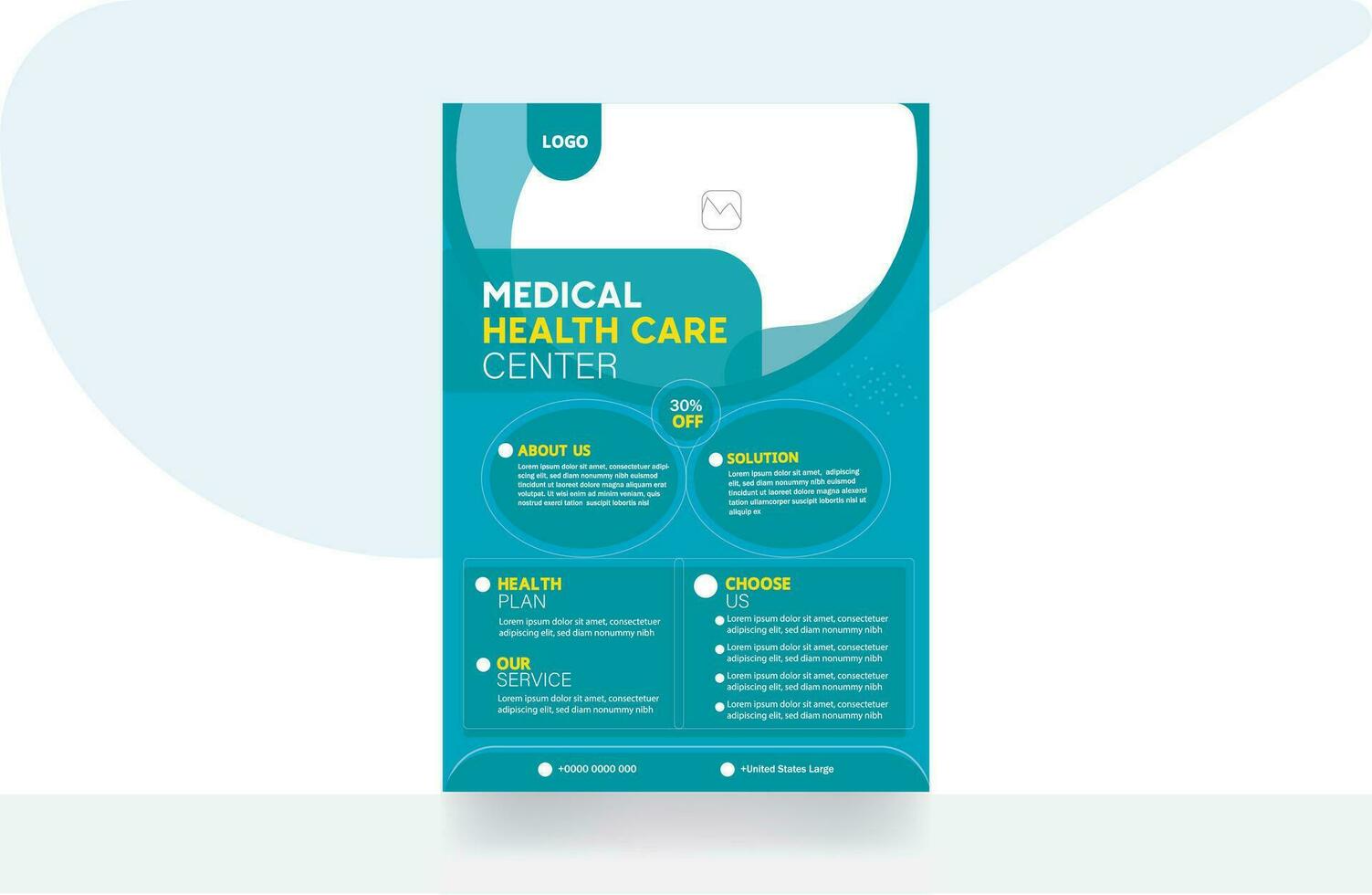 Medical clinic flyer corporate healthcare banner medical flyer background template vector