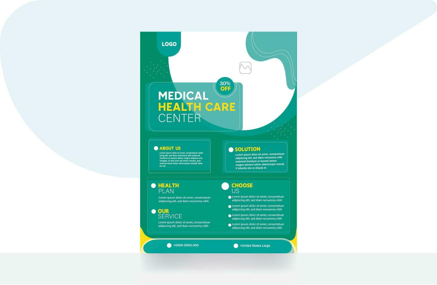 Medical clinic flyer corporate healthcare banner medical flyer background template vector